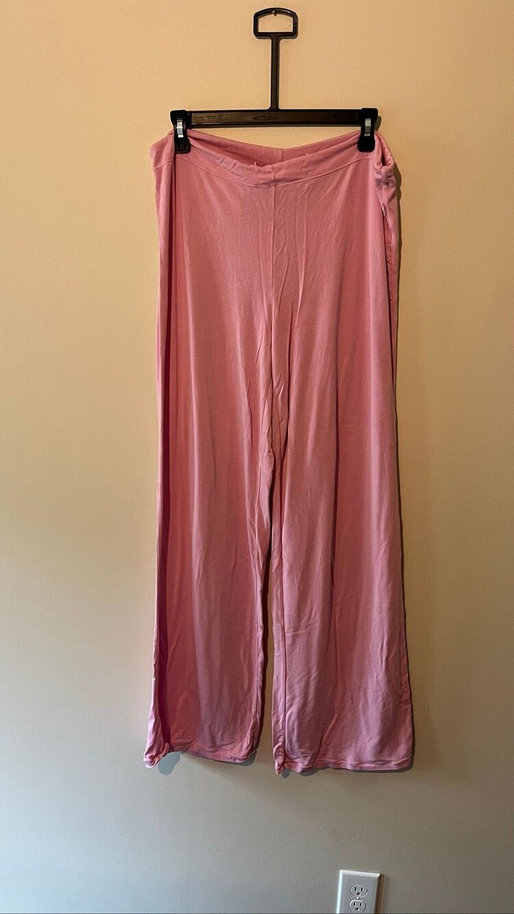 SKIMS Light Pink Micro Modal Wide Leg Lounge Pants - Size Medium